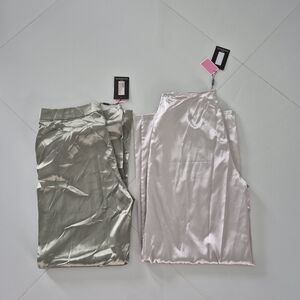 PrettyLittleThing 2 Satin Wide Leg Pants Bundle!!!